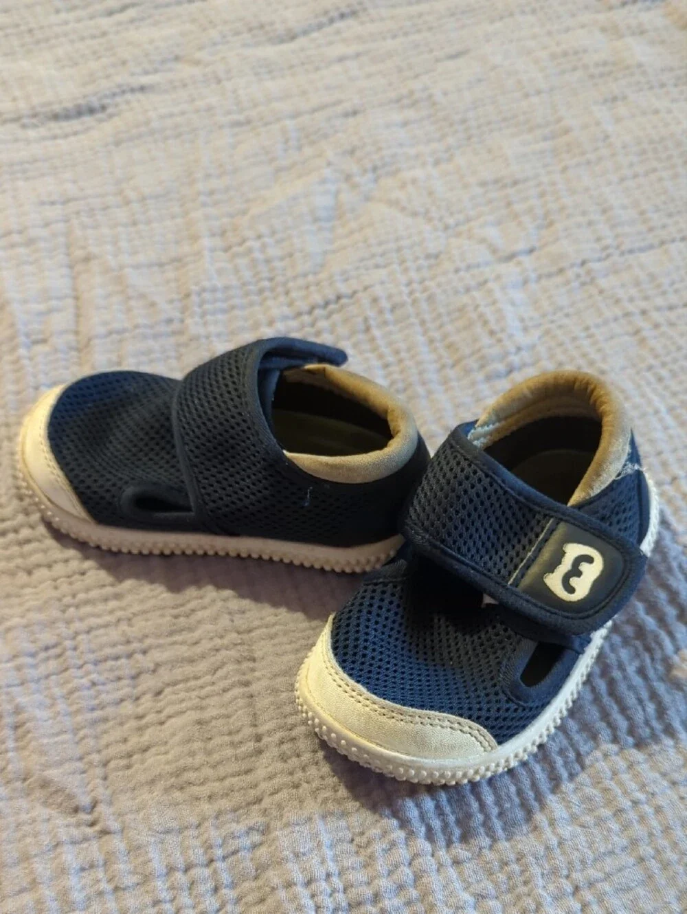 Kids Navy Mesh Shoes